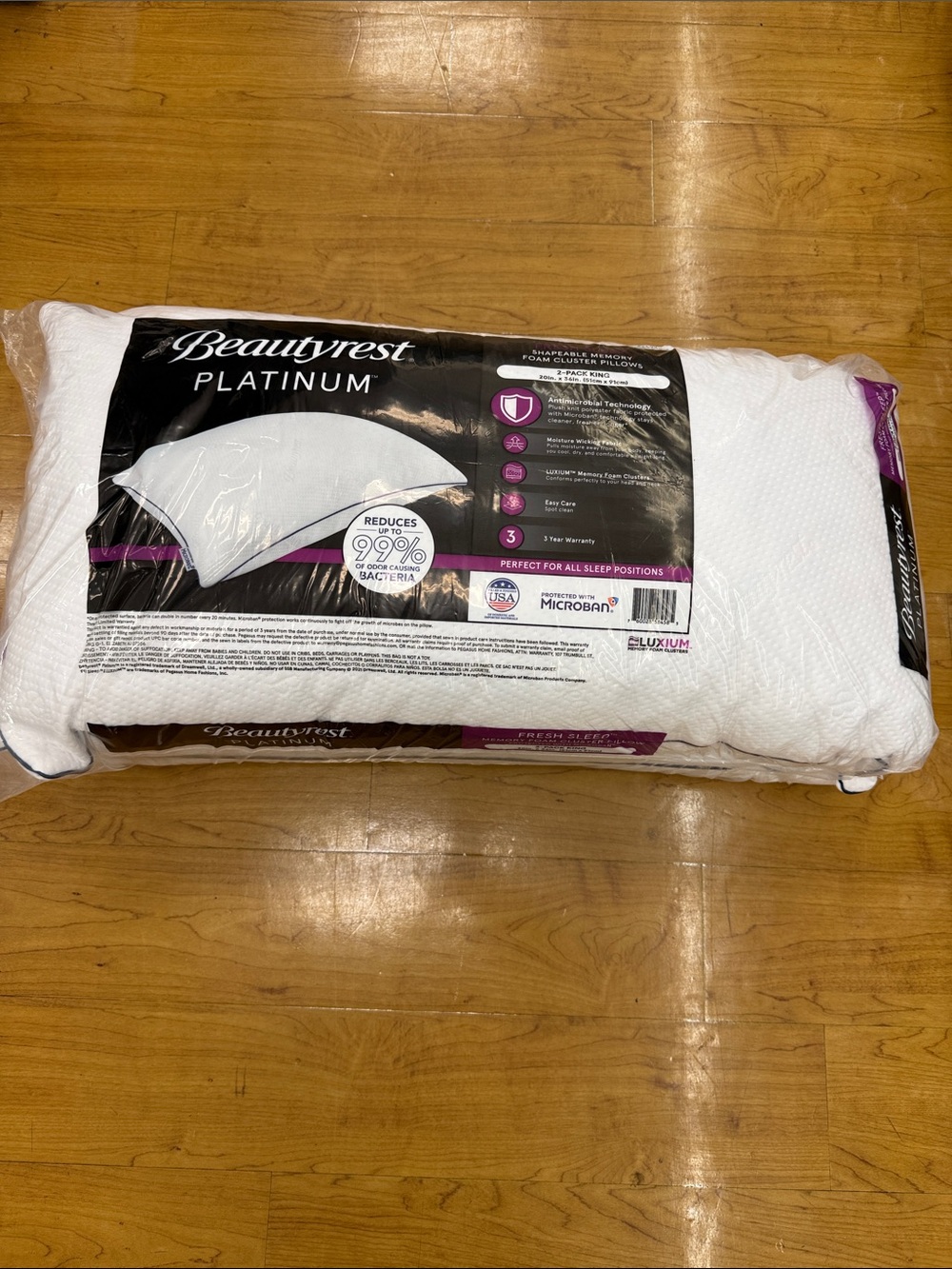BEAUTYREST Platinum 
2pk Shapeable Memory Foam Cluster Pillows